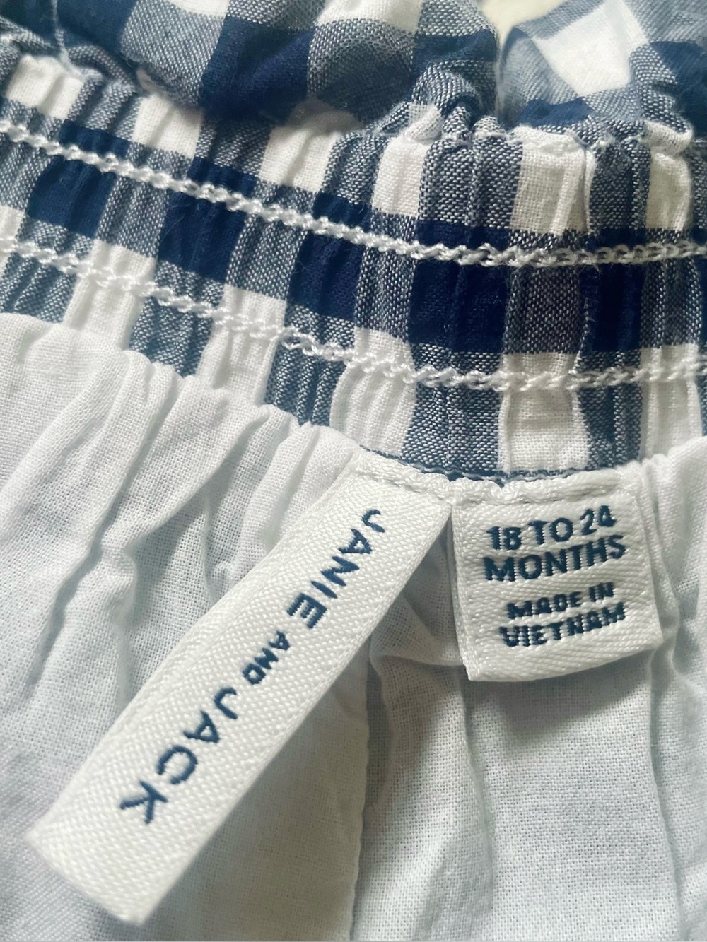 Janie and Jack Black and White Gingham Toddler Girl's Shorts - 18 to 24 Months - Picture 3 of 8